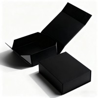 Emballage en papier cartonné noir de luxe avec fermeture magnétique, impression UV personnalisée, coffret cadeau pour flacon de parfum et de maquillage