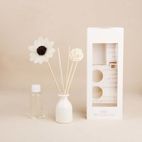 Diffuseur à bâtonnets en céramique avec bouteille vide et ensemble de recharge d'huiles essentielles 30 ml, parfums Lavande, Rose, Jasmin, Osmanthus, Lys