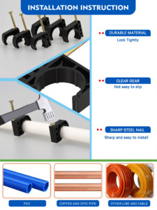 KING SMART Serre-tuyaux en plastique résistant à la corrosion 3/4'' Antidérapant Type J avec vis en acier (Livraison gratuite USA Canada) - Product Image 3