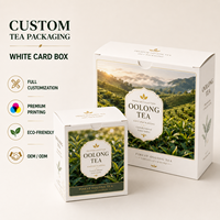 Boîtes pliantes personnalisées SBS 18pt en couleur pleine, en carton blanc, pour emballage cadeau de thé Oolong de qualité supérieure, conception d'emballage