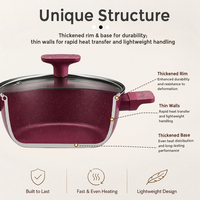 Ensemble de casseroles en granit antiadhésif, aluminium forgé épais compatible avec toutes les plaques de cuisson, logo et emballage personnalisés en usine disponibles