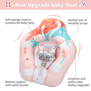 Bouée de bain gonflable Swimbobo pour bébé, style cygne rose, avec pare-soleil, pour enfants, piscine, parc aquatique - Product Image 2