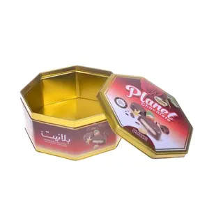 Scatola di latta di caramelle per cioccolatini rotondi personalizzati per alimenti dolci produttori di biscotti