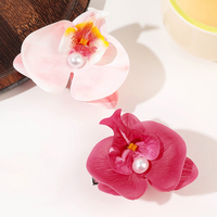 Pinces à cheveux coréennes Sweet Hairgrips Big Pearl Claw Clips Ombre High Quality Metal Girl Hair Accessory Cute New Design Bionic Flower Hairgrips