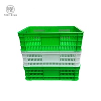 Caisse en plastique pour poisson et pain, robuste, industrielle, en maille, 565*380*165mm, empilable, mobile, pour le stockage en froid