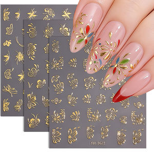 Calcomanías de Uñas 3D con Relieve de Mariposa en Dorado, para Arte de Uñas, Seguras, Ecológicas y Duraderas, para Salón o Diseño Personal de Uñas - Product Image 4