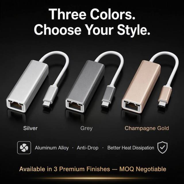 USB C to Ethernet Adapter Gigabit 1000Mbps RJ45 USB3.1 Type C LAN Converter Aluminum Plug Play for MacBook Laptop PC