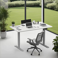 Bureau de direction moderne électrique à hauteur réglable avec double moteur, bureau assis-debout avec poutre transversale simple