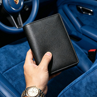 Portefeuille de passeport en cuir de veau italien à motif Saffiano, style professionnel, vente en gros OEM, livraison directe