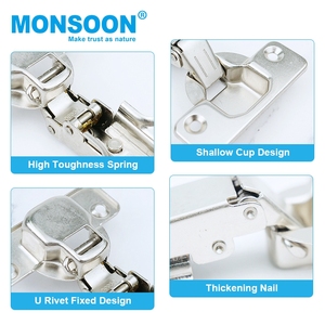 Charnières en fer pour meubles MS04, cachées, <span class=keywords><strong>angle</strong></span> d'ouverture de 105 degrés, 35 mm, charnière de placard de cuisine pour écoles et hôpitaux, disponibles - Product Image 2