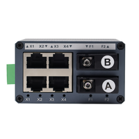 Transceiver Serat Optik Mini Industri ATD-IDS2F4E-SC Din Rail Outdoor 9-57V 100Mbps Media Converter 4 Port RJ45 2 SC
