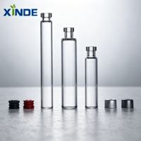 Cartouche d'encre en verre borosilicate rond transparent neutre XINDE 3 ml avec compte-gouttes, type de scellement et logo personnalisé par sérigraphie