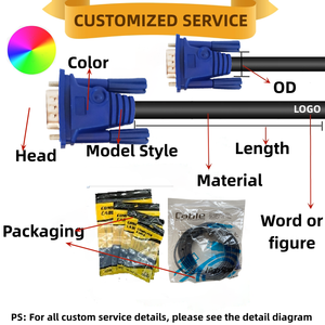 Nhà sản xuất bán hàng trực tiếp 1.4m/1.5m/2.7M/3M/4.5m/9M/13.5M 3 + 5vga Cáp màn hình máy tính TV 15pin High-Definition Video Cable - Product Image 4