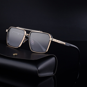 Lunettes de soleil carrées tendance Partagas pour hommes, avec logo personnalisé, style punk, double pont, protection UV400, vente en gros - Product Image 1