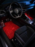 Tapis de sol de voiture en velours de cristal à motif persan personnalisé 4 PCS Tapis de sol de voiture en silicone antidérapant