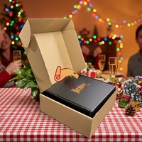 Boîtes d'expédition en carton ondulé personnalisées à fermeture auto-adhésive, extra résistantes, avec gaufrage et pelliculage mat, en matériaux recyclés pour l'hiver