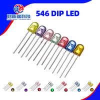 Puce LED RVB 5 mm 4 broches, anode/cathode commune, tricolore, F5 ronde diffusée pour voyants lumineux, pièces détachées en gros
