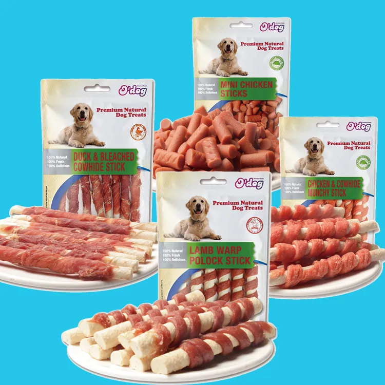 Vente en gros d'usine Bâtonnets de bœuf poulet canard biscuit cuir brut aliments pour animaux de compagnie royal cat mâcher santé friandises os de chien nourriture pour chiens collations