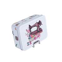 Boîte en métal rectangulaire personnalisée avec poignée, emballage cadeau pour bonbons, biscuits, chocolat, cadeau haut de gamme, réutilisable, écologique