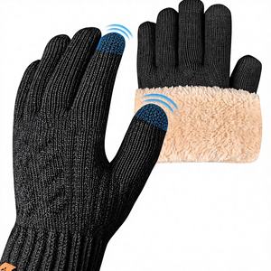 2 paires de gants thermiques d'hiver avec doublure en polaire Birdseye, tricotés, extensibles, chauds, compatibles avec les écrans tactiles, détection par aiguille A06-23 - Product Image 1