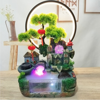 2024 Venta caliente LED Feng Shui fuente interior escritorio cascada agua circulante paisaje Oficina Decoración