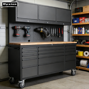 Armoire à outils en acier inoxydable 430 de 72 pouces pour garage, combinaison d'atelier avec établi et tiroir de rangement pour atelier intensif - Product Image 1