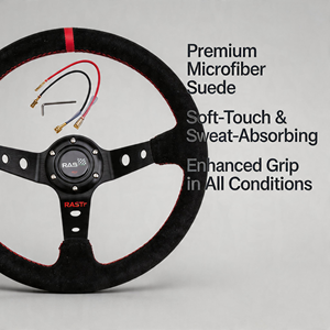 <span class=keywords><strong>Volant</strong></span> de course universel en suède de 14 pouces (345 mm) à fond profond pour simulateur de course, <span class=keywords><strong>drift</strong></span> et dropshipping - Product Image 2