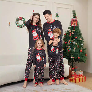 Tenues de portrait de famille de style du <span class=keywords><strong>nouvel</strong></span> <span class=keywords><strong>an</strong></span> vêtements mère-fille parent-enfant père noël bonhomme de neige costumes imprimés pour l'automne - Product Image 3