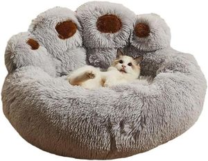 Lit pour chien et chat, design classique imprimé, en fibres, toutes saisons, lavable, rond, chaud, confortable, durable - Product Image 5