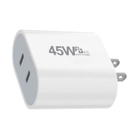 Adaptateur de chargeur mural pour téléphone, ordinateur portable, tablette, voyage, US, AU, EU, UK, chargeur double USB C 45W, type C 45W PD 4.0