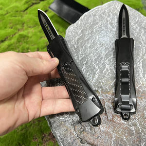 سكين قابل للطي تكتيكي بنصل على شكل رمح للغابة، سكين مخصص من الفولاذ D2، سكين جيب متين من الفولاذ الكامل وألياف الكربون - Product Image 2