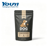 YOUYI Sachet Doypack pour aliments pour chats avec fermeture éclair refermable en feuille d'aluminium, qualité alimentaire supérieure, pour 1 kg de friandises premium pour animaux de compagnie