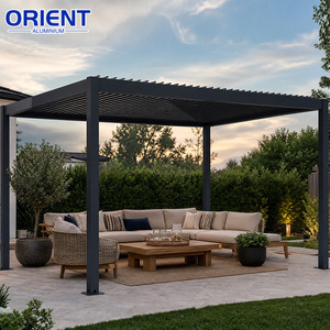 <span class=keywords><strong>Pergola</strong></span> bioclimatique intelligente en aluminium à lames orientables <span class=keywords><strong>avec</strong></span> capteur de pluie et de vent électrique, <span class=keywords><strong>lame</strong></span> réglable, design moderne - Product Image 4
