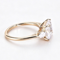 Moissanite de luxe 3ct Radiant Cut Ensemble de bagues Moissanite en argent sterling S925 Bague Moissanite certifiée GRA 4ct