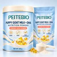 Poudre nutritionnelle au lait de chèvre PEITEBIO pour chiots, saveur crémeuse au lait, 250g, pour le développement cérébral, osseux et quotidien