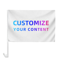 Drapeau de voiture personnalisé avec logo imprimé, petit drapeau de fenêtre de voiture pas cher, mini drapeau polyvalent pour moto et voiture avec montage facile