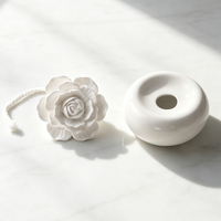Coffret Cadeau de Luxe : Diffuseur d'Huiles Essentielles en Céramique, Bouteille en Porcelaine Faite Main, Fleur Parfumée, Pierre Aromatique, Parfum d'Ambiance pour la Maison