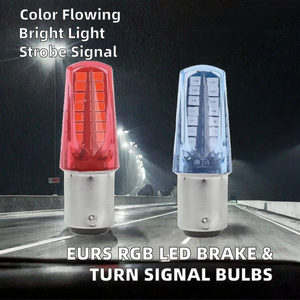 EURS Ampoules LED pour <span class=keywords><strong>moto</strong></span> et voiture, haute luminosité, <span class=keywords><strong>6V</strong></span> 3W, feux de freinage, clignotants à flux RGB, nouveau modèle 1157 2835 32SMD - Product Image 2