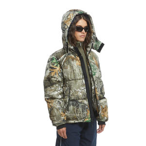 Chaqueta de bombardero de burbujas con capucha de diseñador para hombre, chaqueta acolchada de camuflaje de árbol Real con estampado grueso de peso pesado personalizado - Product Image 4