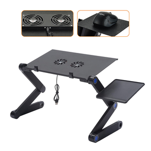 Support pour ordinateur portable réglable en aluminium Great <span class=keywords><strong>Roc</strong></span> Convertible, support pour ordinateur portable de canapé, bureau portable avec grand ventilateur de refroidissement et tapis de souris - Product Image 1