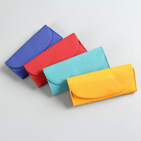 Étui à lunettes en cuir PU personnalisable vente en gros lunettes de soleil portables faites à la main emballage logo de qualité bon pour lunettes optiques