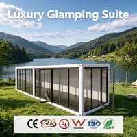 Casa Modular Desmontable y Transpirable con Pared de Cristal de 270 Grados para Glamping de Lujo y Casa de Vacaciones con Vista al Océano