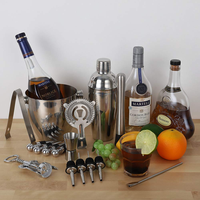 Création Directe Usine Ensemble Cadeau Seau à Glaçons Personnalisé Shaker à Cocktail Décapsuleur Alliage de Zinc Outils de Bar Accessoires de Vin en Acier Inoxydable