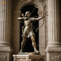 Grand décor de place publique urbaine personnalisée Grèce mythe Statue d'Apollon en métal coulé en laiton grandeur nature Apollo mythe Bowman Sculpture en bronze