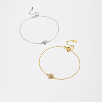 Perhiasan FUAMAY Anti-Kusam Perak 925 Berlapis Emas 18K/Rhodium, Set Kalung & Anting Hati Mungil Berhiaskan CZ, Cocok untuk Dipakai Sehari-hari