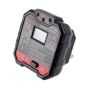 Habotest HT106B D E 소켓 테스터 디지털 디스플레이 전압 감지기 미국 EU 영국 플러그 화재 접지 제로 라인 극성 위상 확인 - Product Image 3