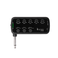 Mini amplificateur de casque pour guitare électrique et basse, portable et rechargeable, avec effet de réverbération à temporisation.