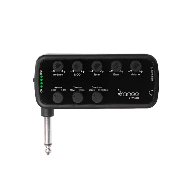 Mini Delay Reverb Effect Portable Rechargeable Guitar Headphone Amplifier for Electric Bass