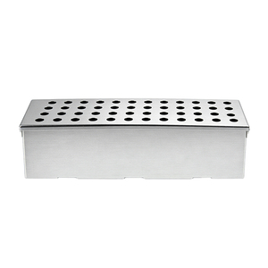 Boîte à fumée Pinnovo en acier inoxydable pour copeaux de bois, double forme en V, avec couvercle à charnières, pour barbecue au charbon de bois, couvercle de barbecue extérieur - Product Image 3