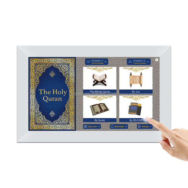 New Design Android Wifi Smart Quran Speaker 15.6 Inch Touch Screen Islamic Muslim Prayer Azan Adhan Clocks with Hadith Reader